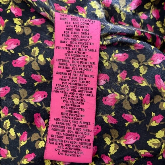 Betsey Johnson Charcoal  Puffer Jacket with Faux Fur Hood - Picture 5 of 9